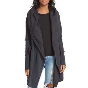 Free People Brentwood Cotton Cardigan Black Size Small